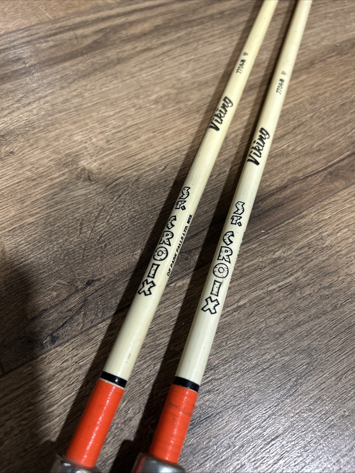 Vintage Pair Of St Croix Viking 7704-M 6’0’ fishing rods, 10-30 LB