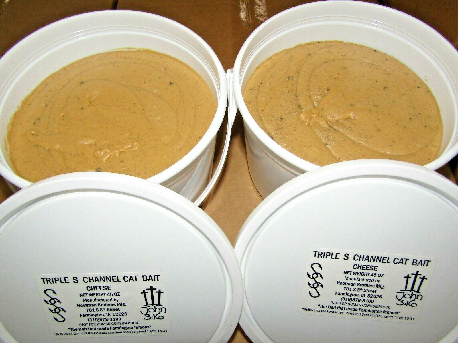 2 PAILS TRIPLE S CATFISH BAIT REGULAR CHEESE SONNY’S SUPER STICKY 45oz PAILS