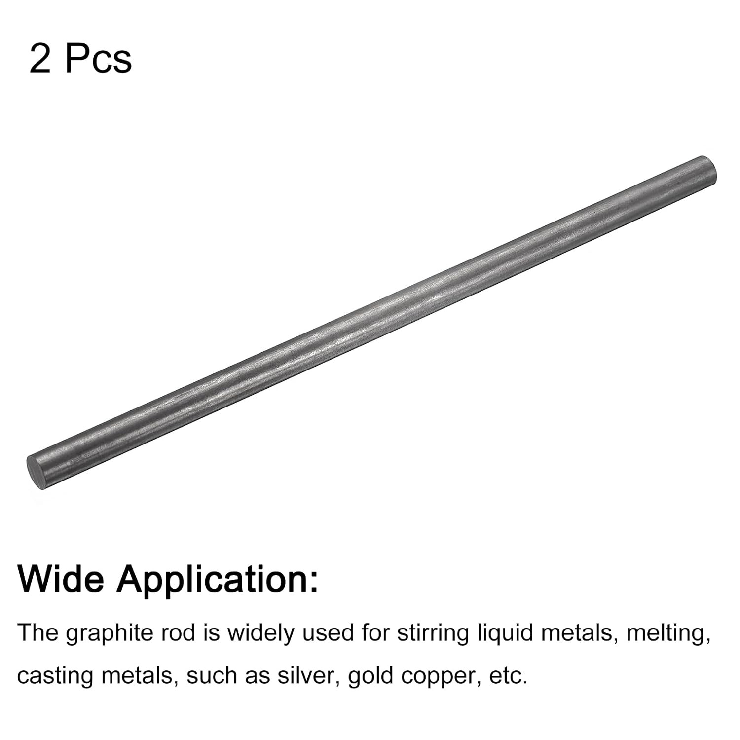Graphite Rod Graphite Stirring Rod Cylinder Stick Carbon Rod 300X12.7Mm Black fo