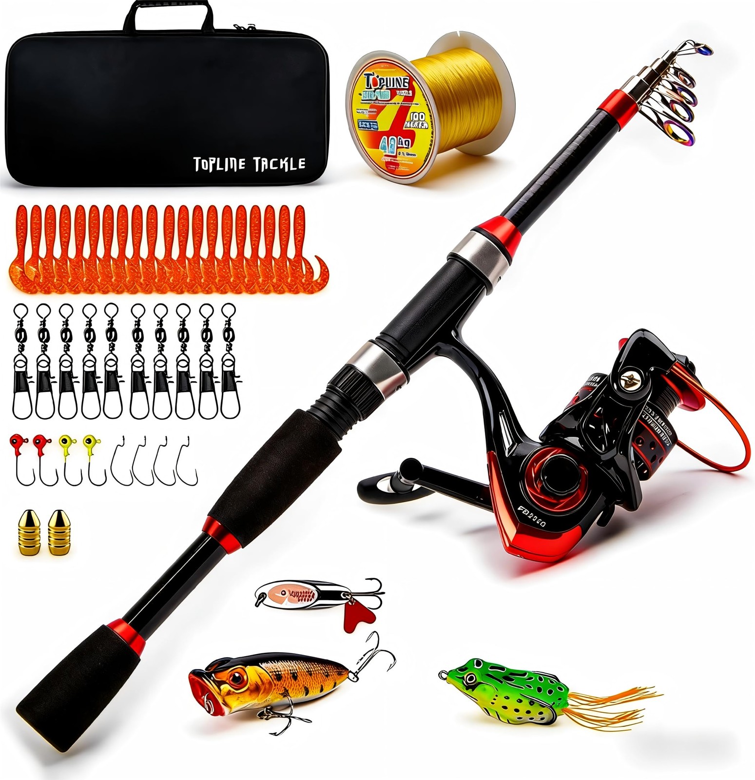 Collapsible Fishing Rod and Reel Combo, Telescopic Fishing Rod with Spinning …