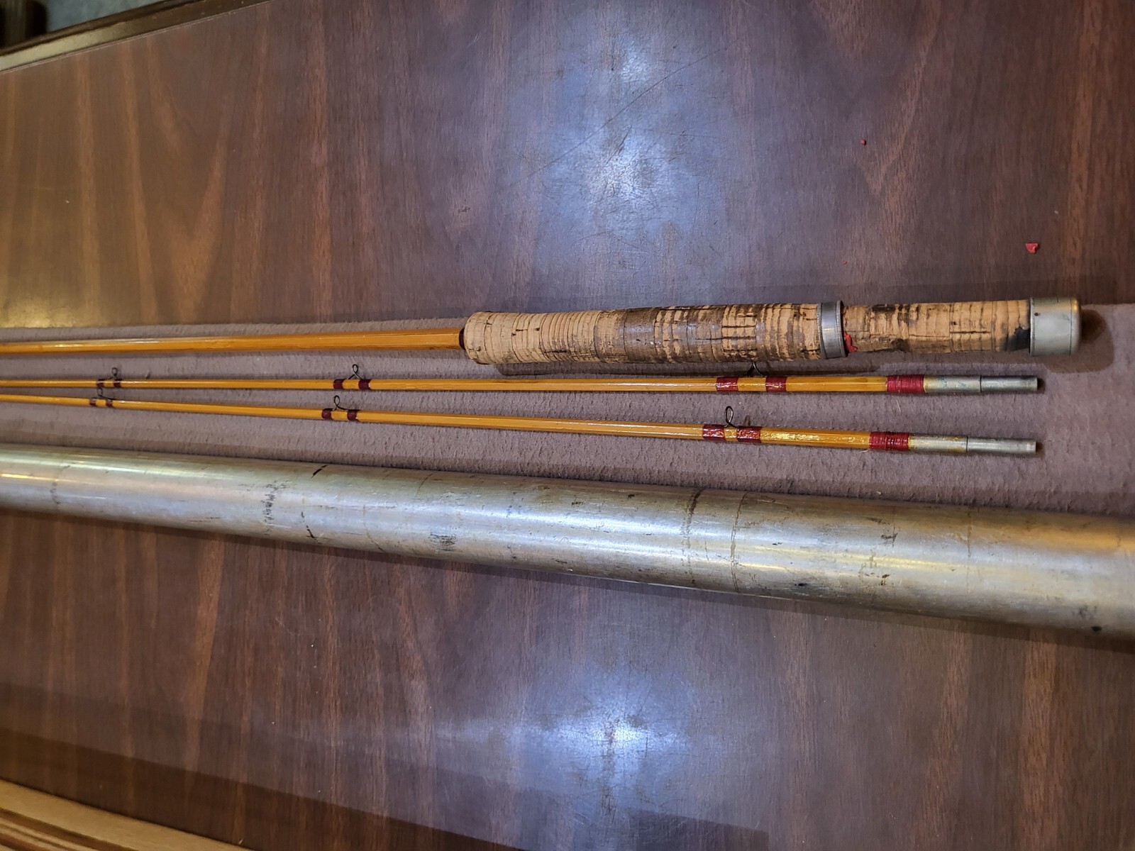 ULTRA RARE PAUL H. YOUNG Detroit Mich 8′ BAMBOO FLY ROD 2 PIECE W/2 TIPS Fishing