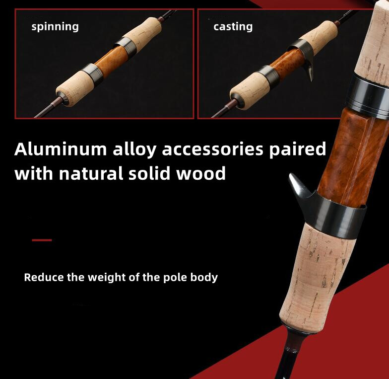 Fishing Rods 1.68M 1.8M Casting Spinning Rod Carbon Fiber 2 Section Lure 1.5-8g