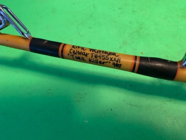 CUSTOM BUILT CALSTAR T6455XXH 5 FOOT 2 INCH 50 TO 120 POUND RATED FISHING ROD