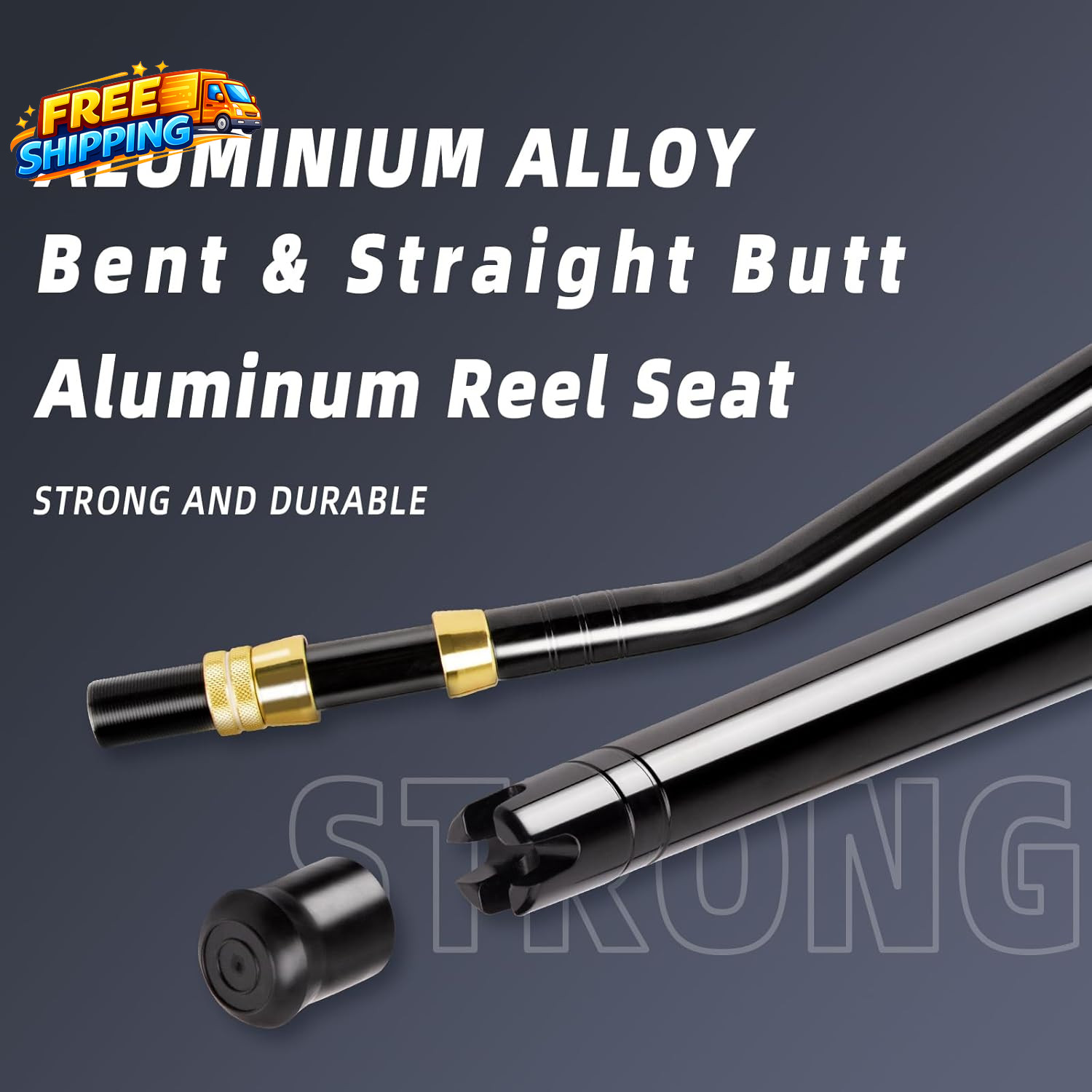 Deep Sea Fishing Rod Heavy Duty Bent Butt Trolling Rod with Roller Guides