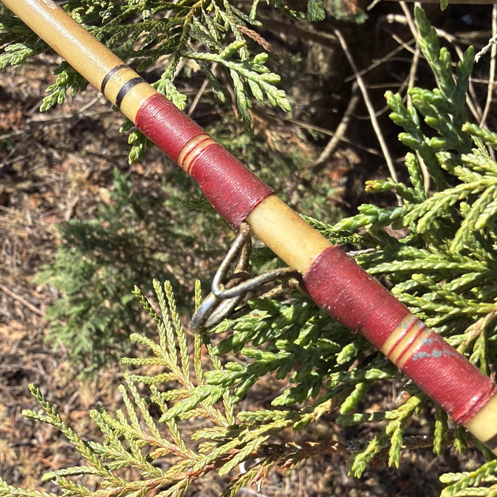 Vintage National Fiberglass TRU 1005S Fishing Rod 62” Wooden Handle USA