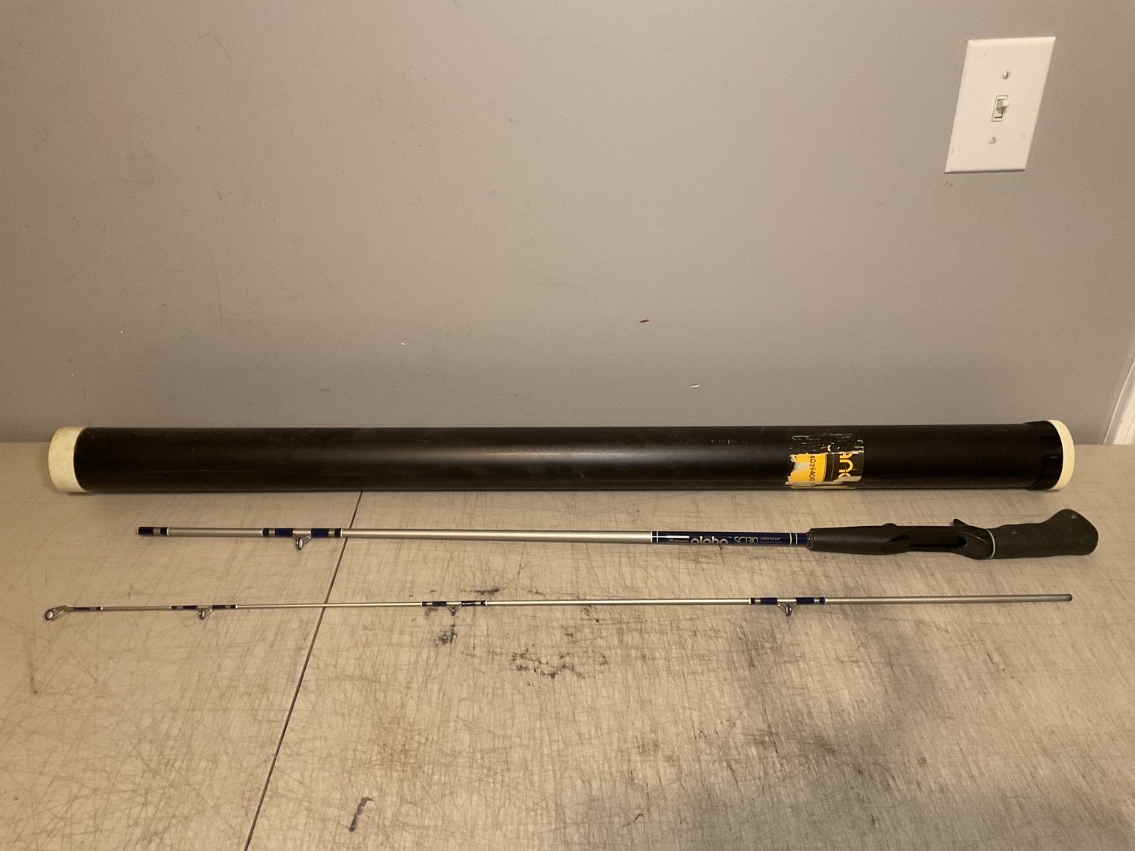 6’ Fishing Rod Medium Action Shakespeare Alpha SC 1310 Two Piece with tube.