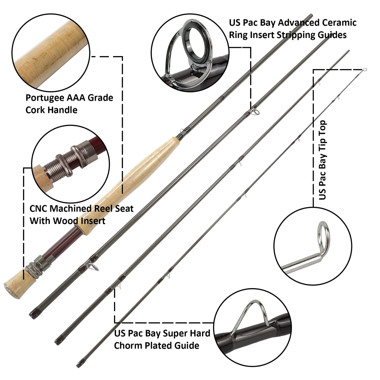 Aventik TroutFly Series Fly Fishing Rod, Carbon Fiber Ultra-Fast Action, Ultr…