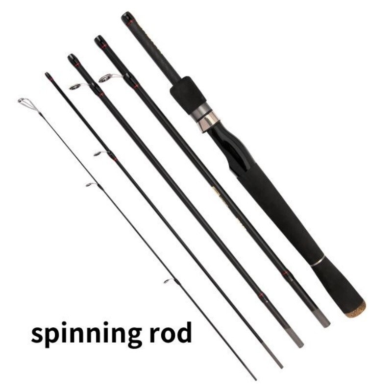 Fishing Rod Spinning Casting Carbon Fiber 5-6 Section Rod Fast Action UltraLight