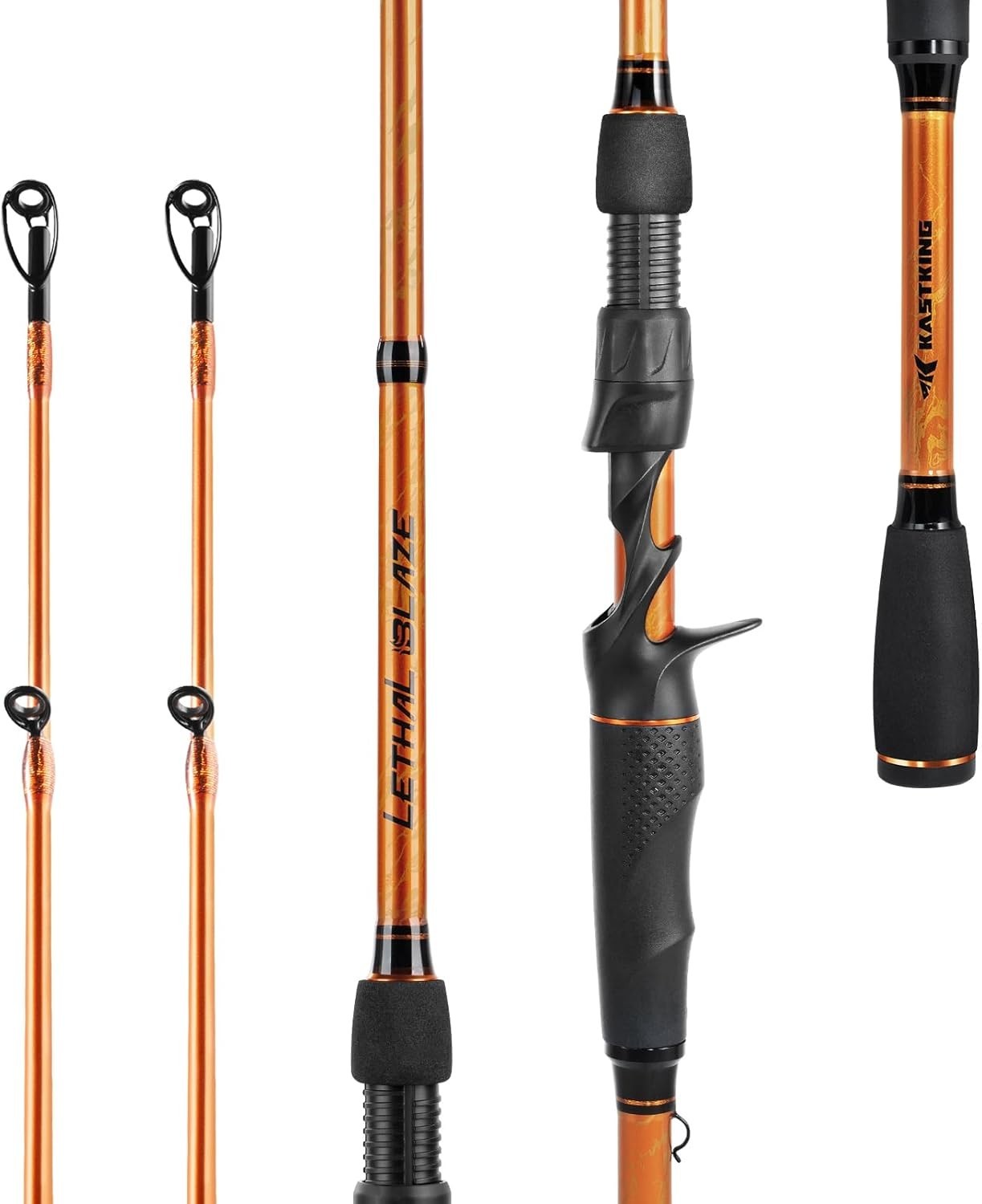 Lethal Blaze 2-Piece Fishing Rod – Strong Carbon Fiber for Bass & Trout Fishing