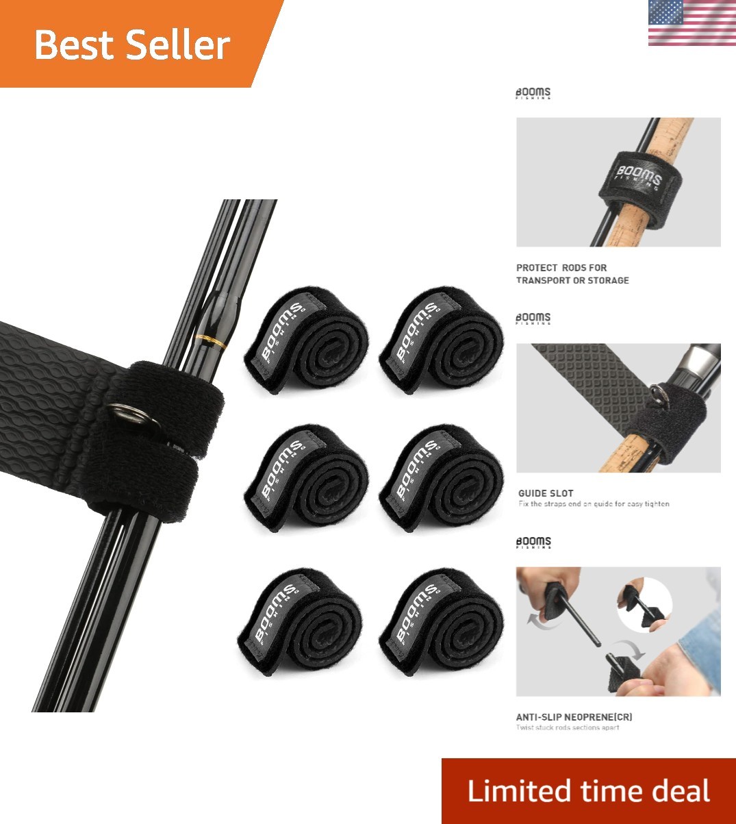 RS3 Fishing Rod Wrap Pole Straps， Hook & Loop Fishing Rod Belts, Fishing Rod …