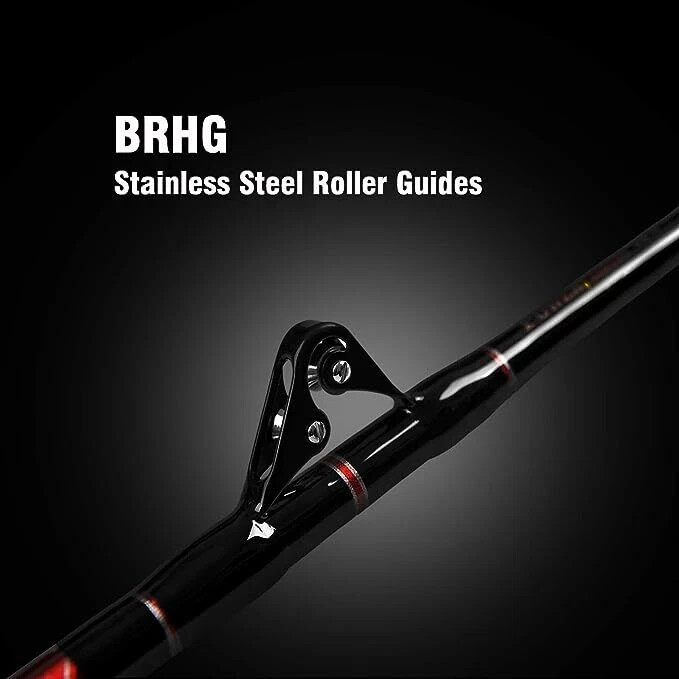 Saltwater Trolling Rod Offshore Big Game Boat Fishing Pole w Roller Guides Heavy