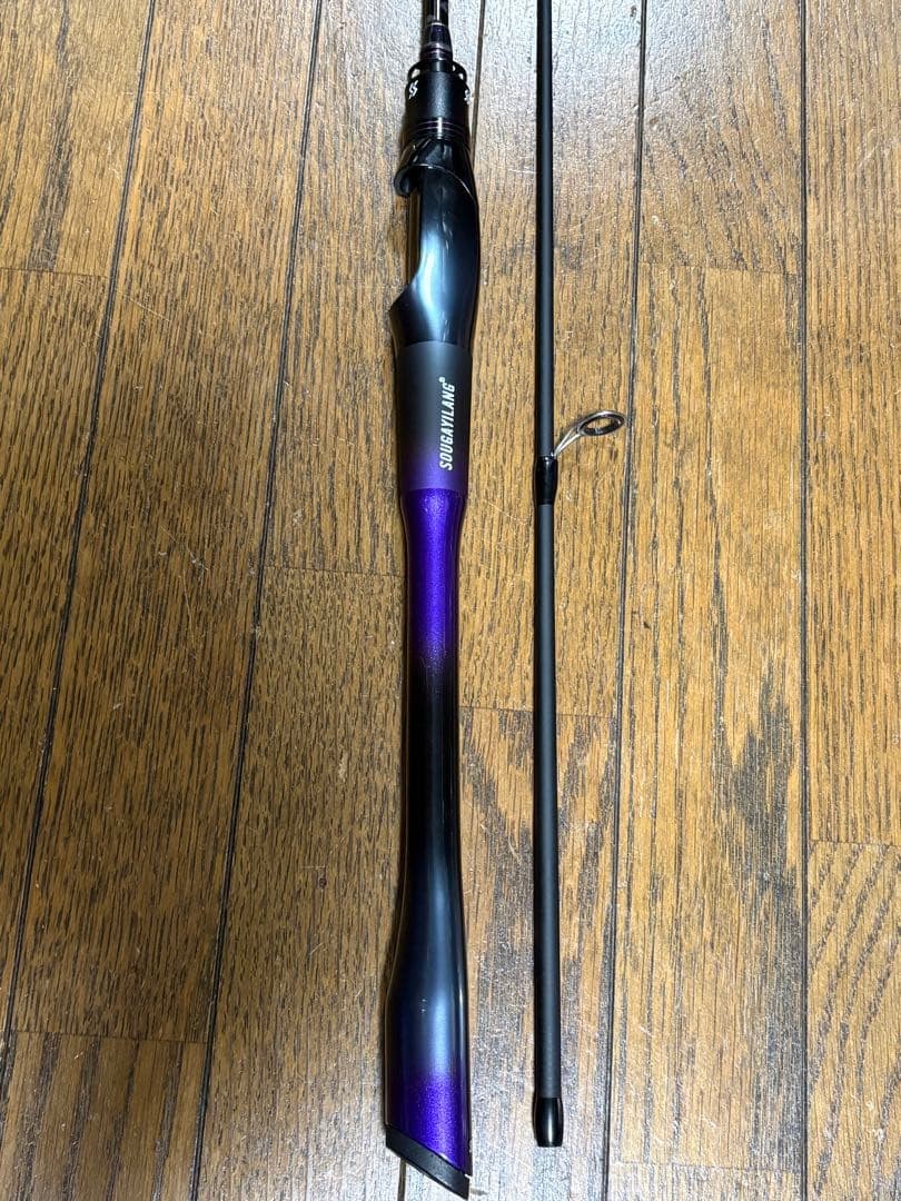 Bass Rod S602M 6ft 12lb Line Pencil Two-Piece Black/Purple New