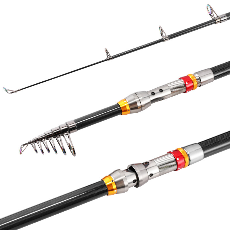 1.8-3.6m Carbon Fiber Telescopic Fishing Rod Sea Saltwater Spinning Pole & Lures