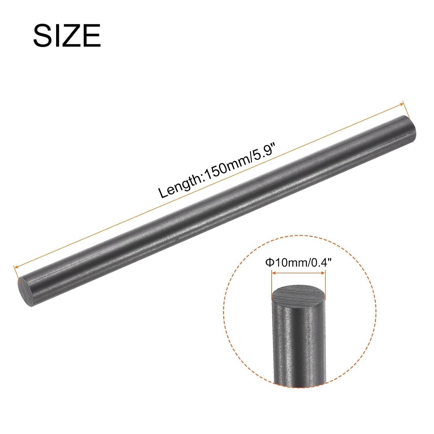 Graphite Rod Stirring Rod Carbon Cylinder Stick 150x10mm Black for Crucibles