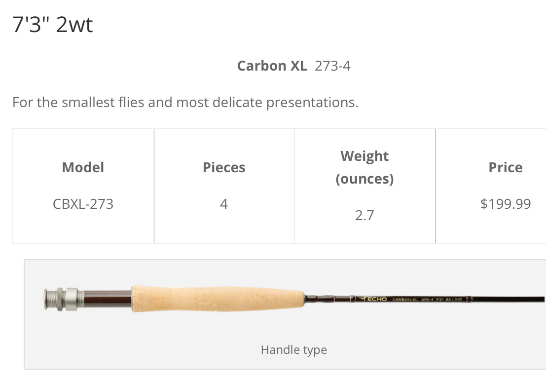 Echo Carbon XL Fly Rod 4pc. W/case