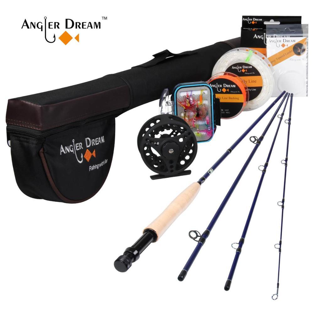 8’4” 3WT 4Pieces Carbon Fly Fishing Rod and Reel Combo Set 3/4WT Reel Rod Combo