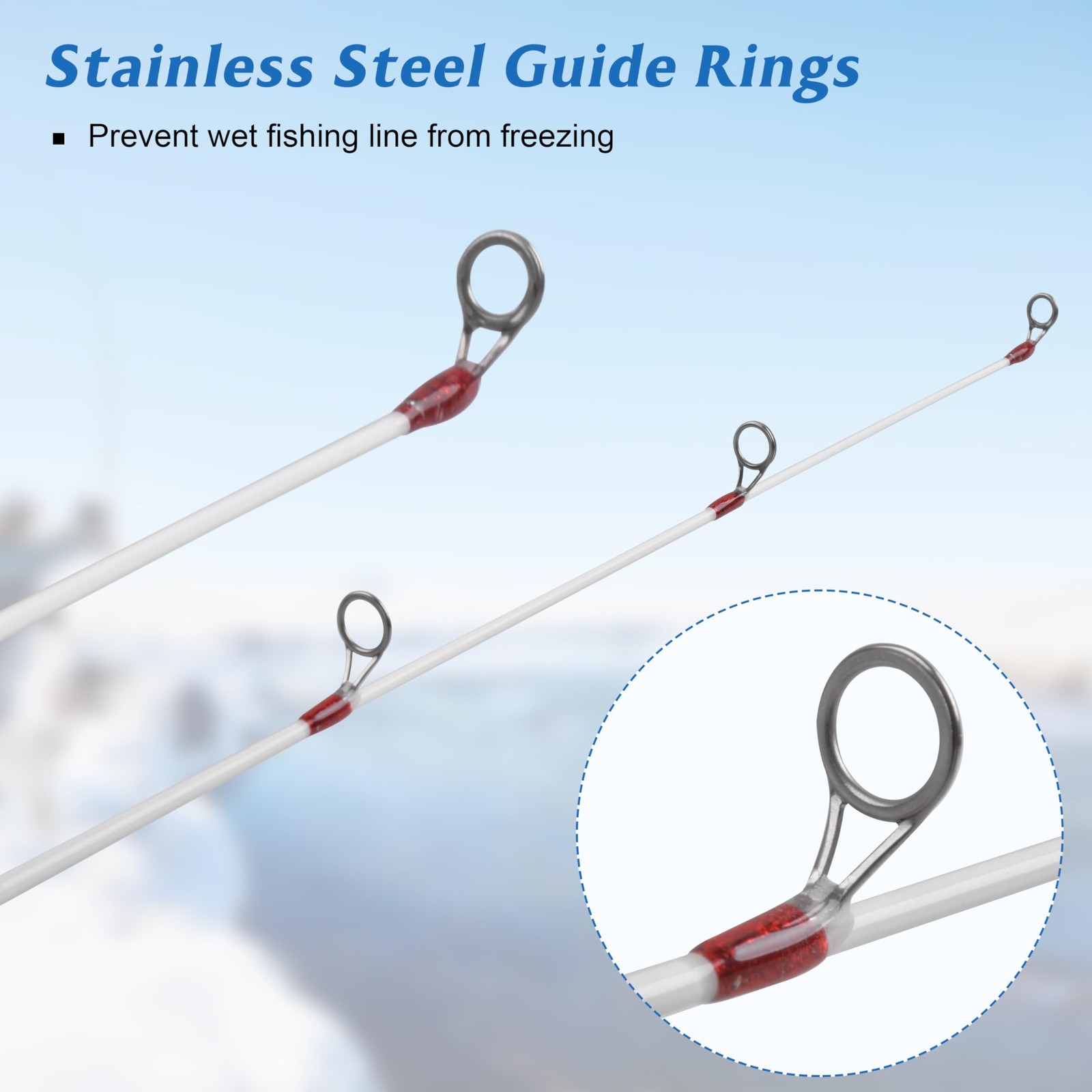 Ultralight Fast Action Ice Fishing Rod Spinning Pole Winter Walleye Trout