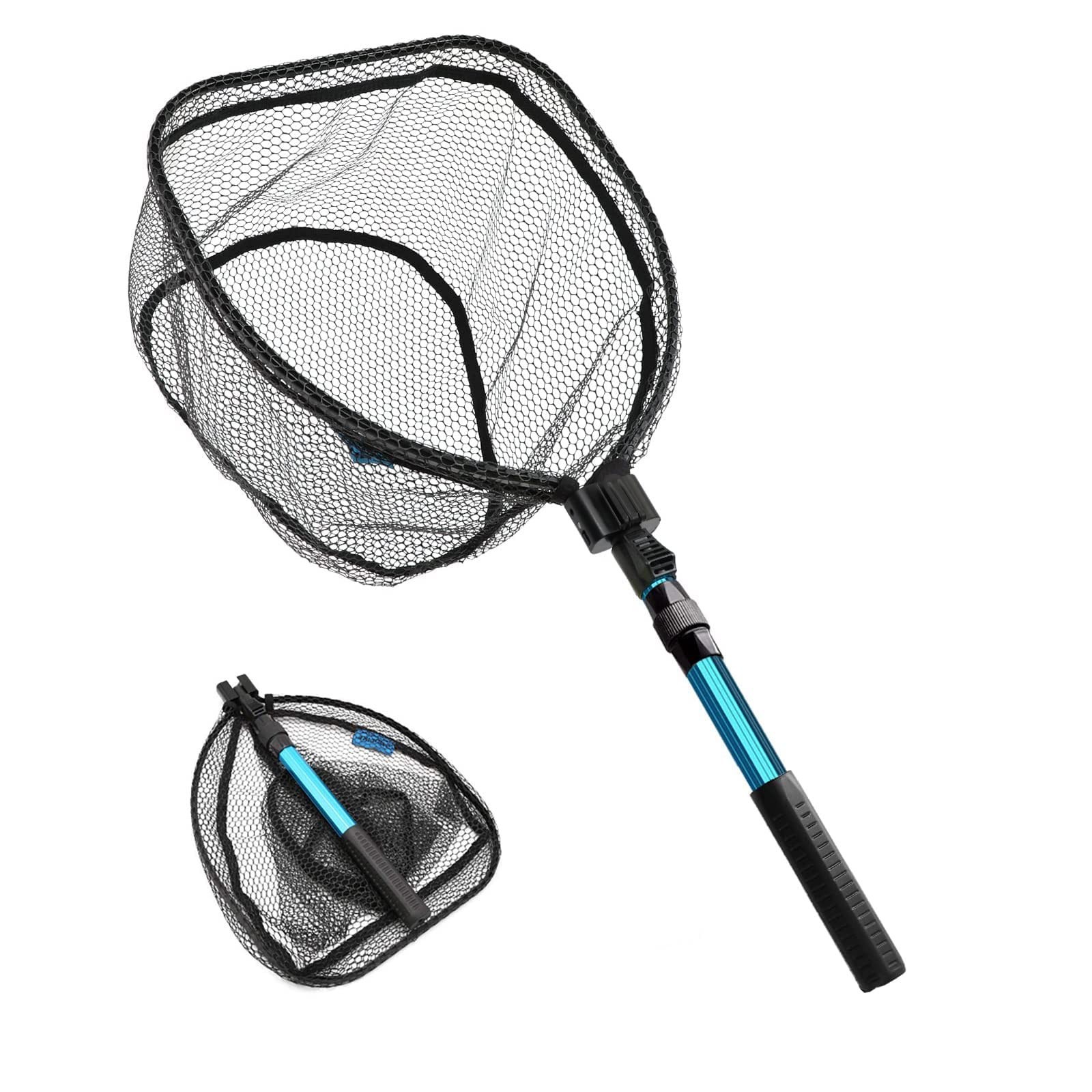 SANLIKE Collapsible Telescopic Fishing Net Rubber Coated Fresh/Salt Water | R…
