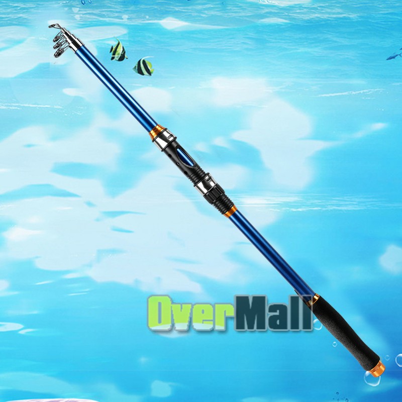Strong 2.1M Carbon Fiber Telescopic Fishing Rod Reel Sea Travel Spinning Pole US