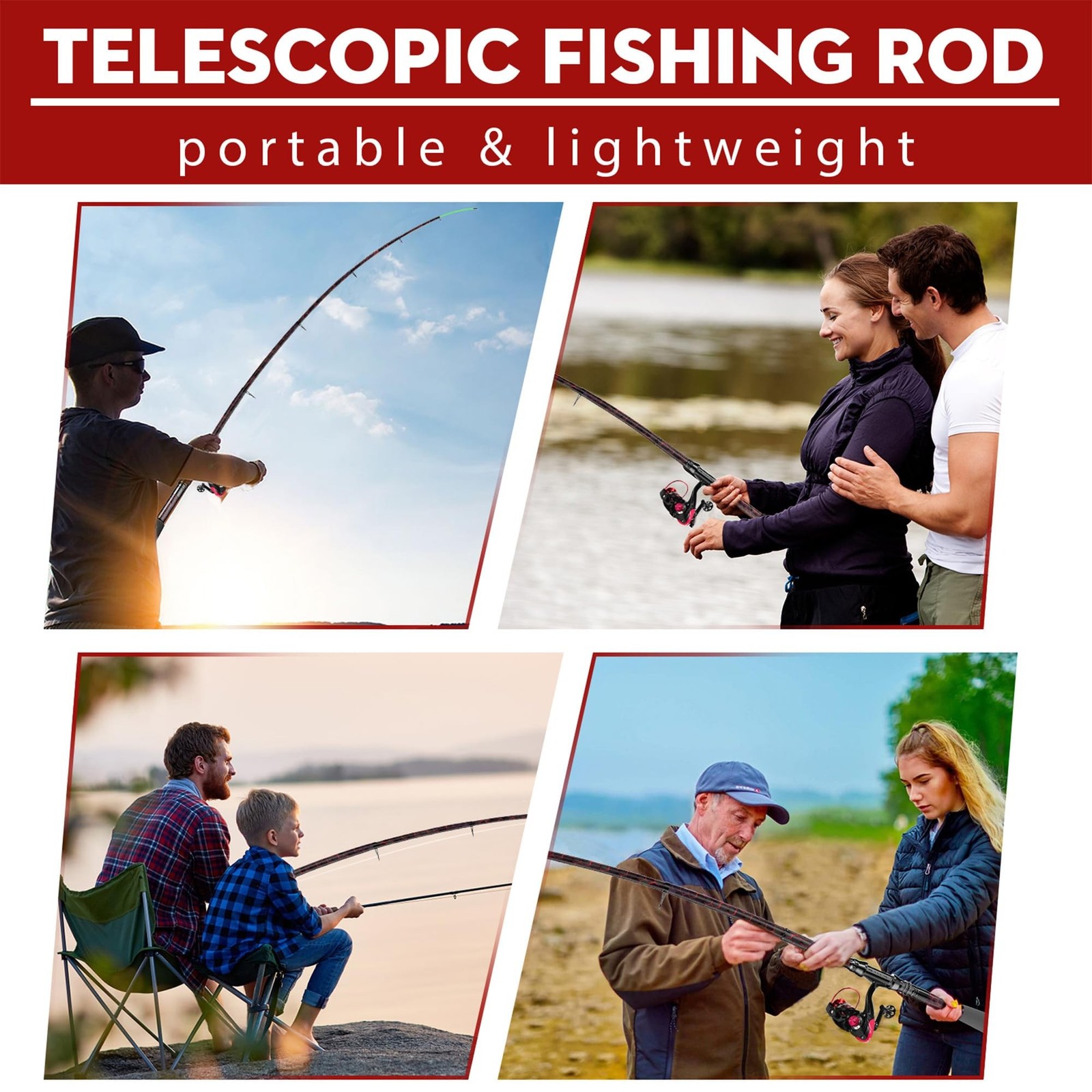 Fishing Rod and Reel Combos, Unique Design with X-Warping Painting, Carbon Fi…