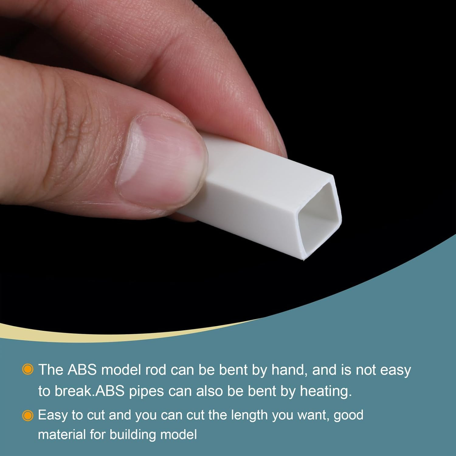 10Pcs 10″ Plastic Model Tube ABS Square Tube 0.39″X0.39″ White Easy Processing f