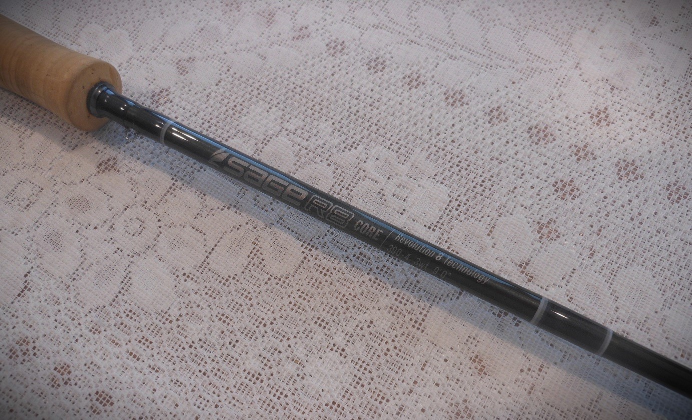 SAGE R8 CORE FLY ROD, 3 WEIGHT, 4-PIECE, MODEL 390-4, NEVER FISHED, MINT!