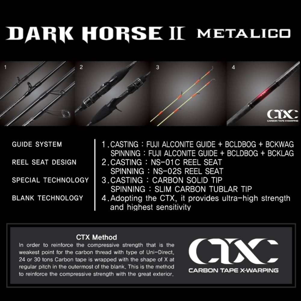 NS BLACK HOLE Boat Squid Fishing Baitcasting Rod DARK HORSE II METALICO