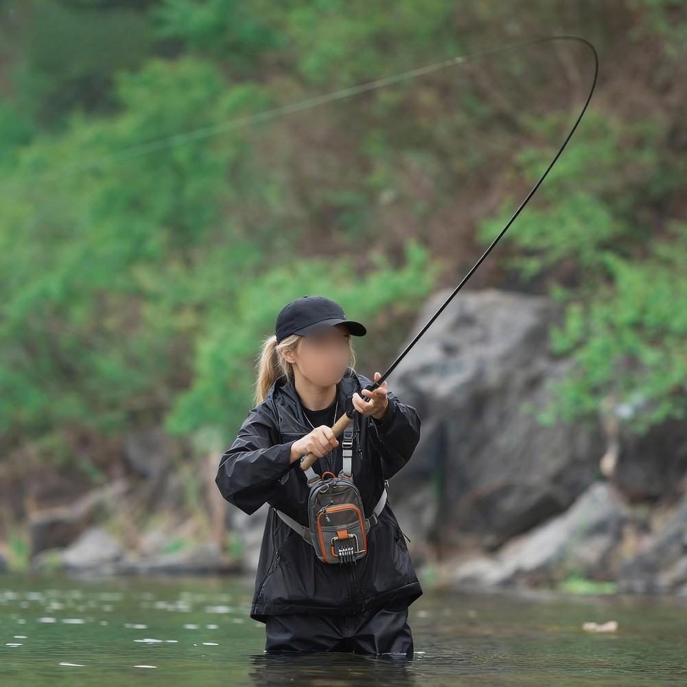 Tenkara Fly Rod 44-350cm Carbon Fiber Portable Stream Fishing Rod for Beginners