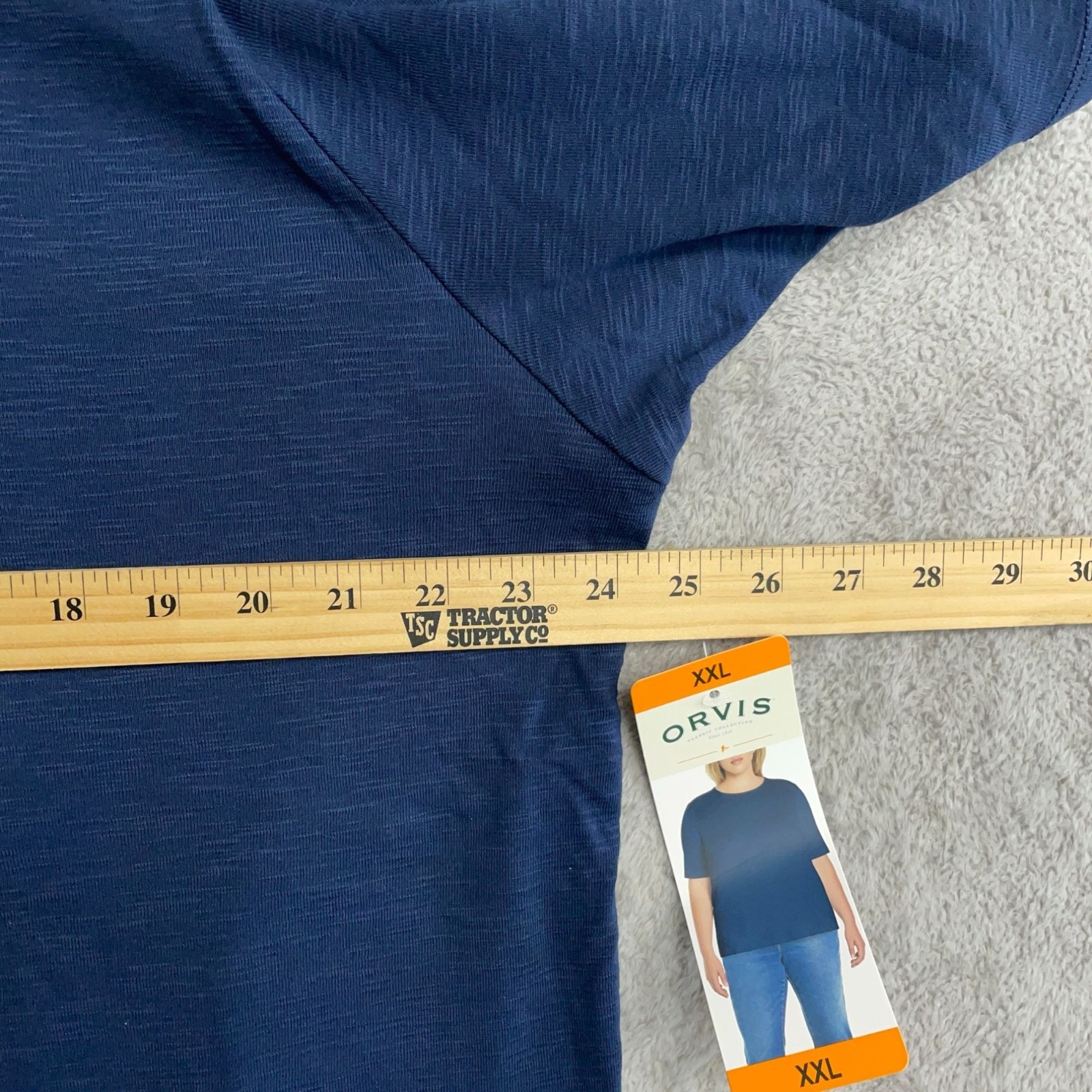NWT Orvis Women’s XXL Navy Blue Pima Cotton Classic Fit Short T-Shirt P0608