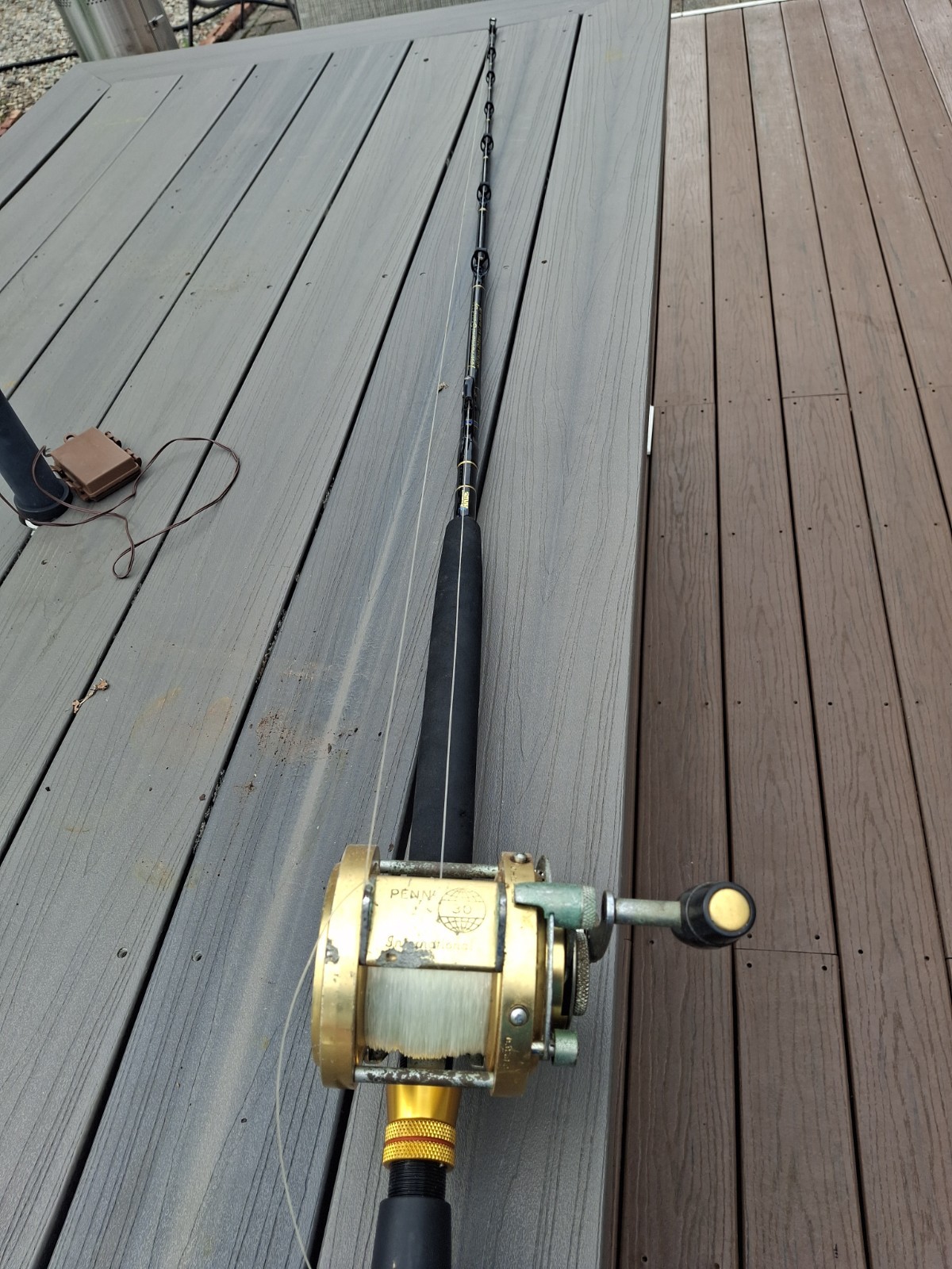 ANDE STAND UP 6′ 20 TO 50lb RATED FISHING ROD W/INTERNATIONAL PENN 30 REEL