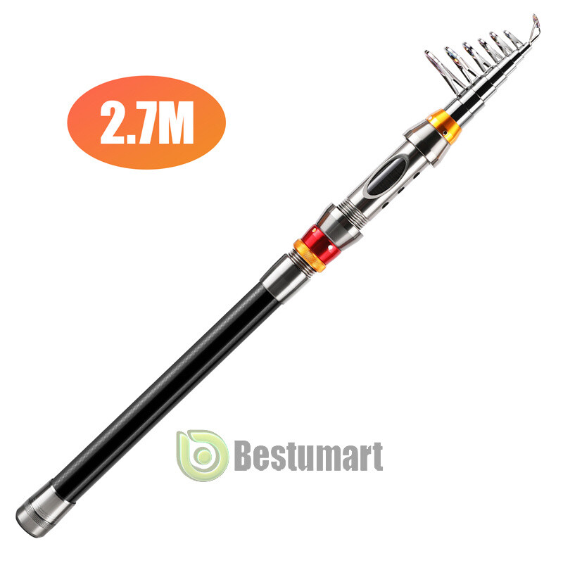 Telescopic Fishing Pole Spinning Rod Carbon Fiber Medium Fast Lightweight 9f 12f
