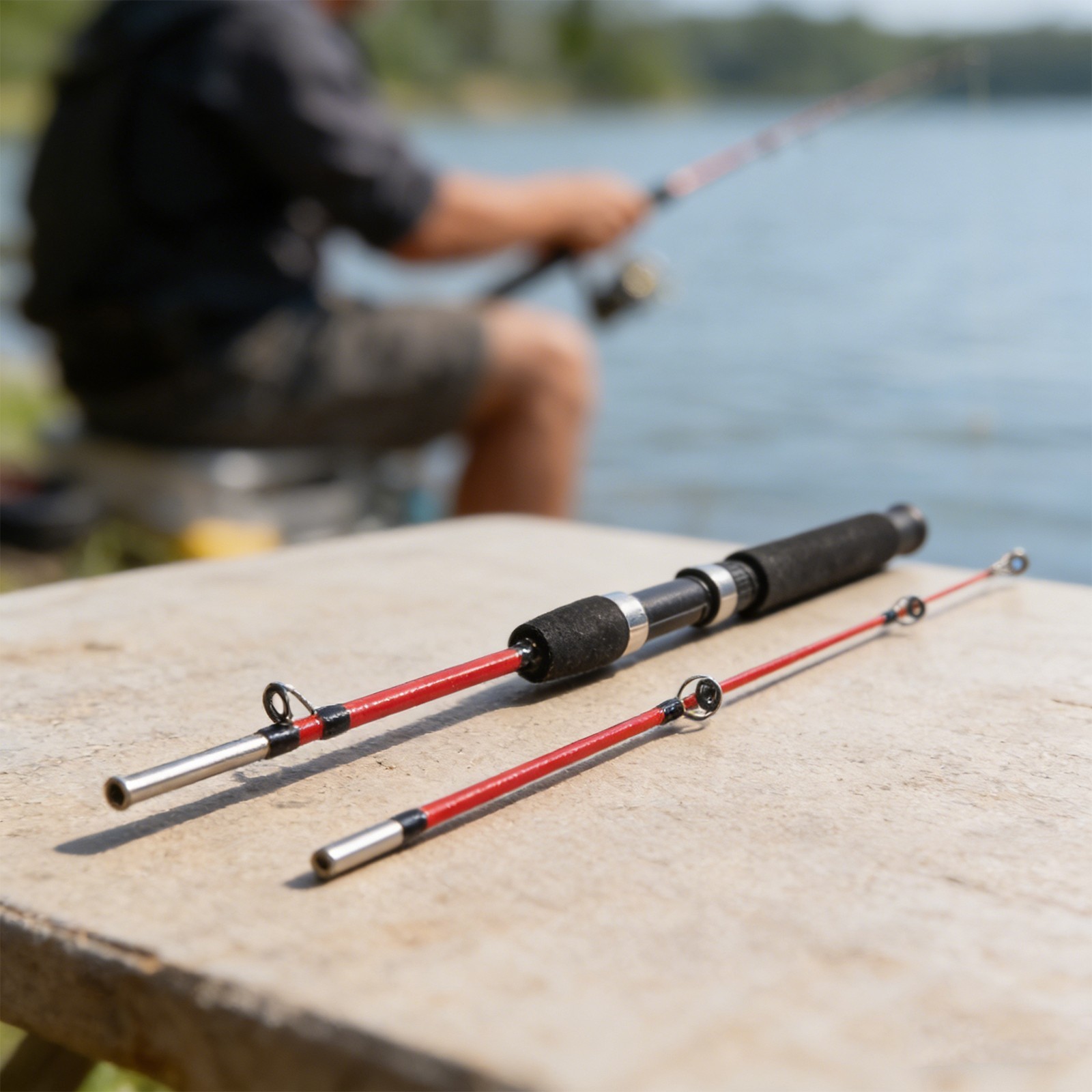 Outdoor Fishing Rod FRP 1m Length Lightweight 1065g Balanced Design for Angling