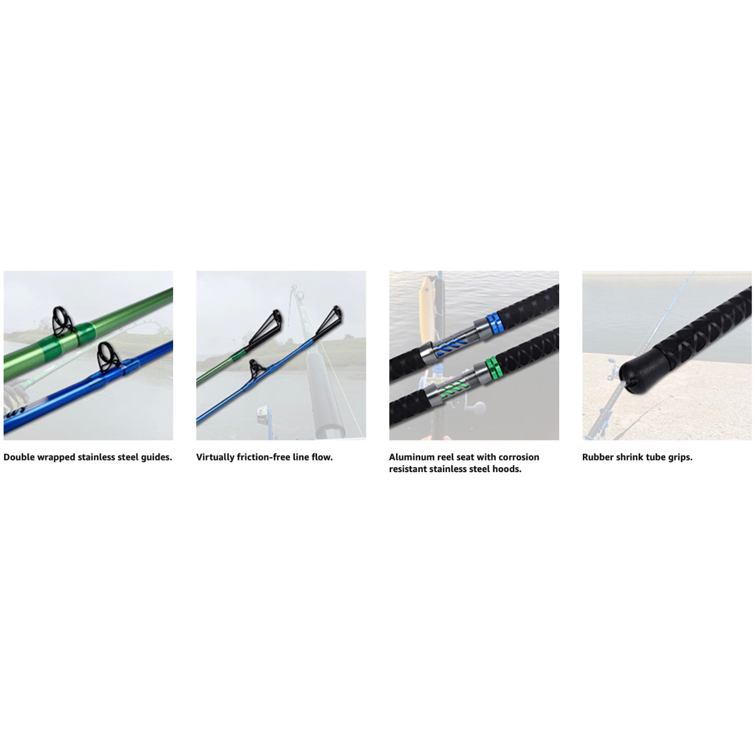 Fiblink 9′ Catfish Fishing Rod 2 Piece Extra Heavy Carbon Fiber Fast Action