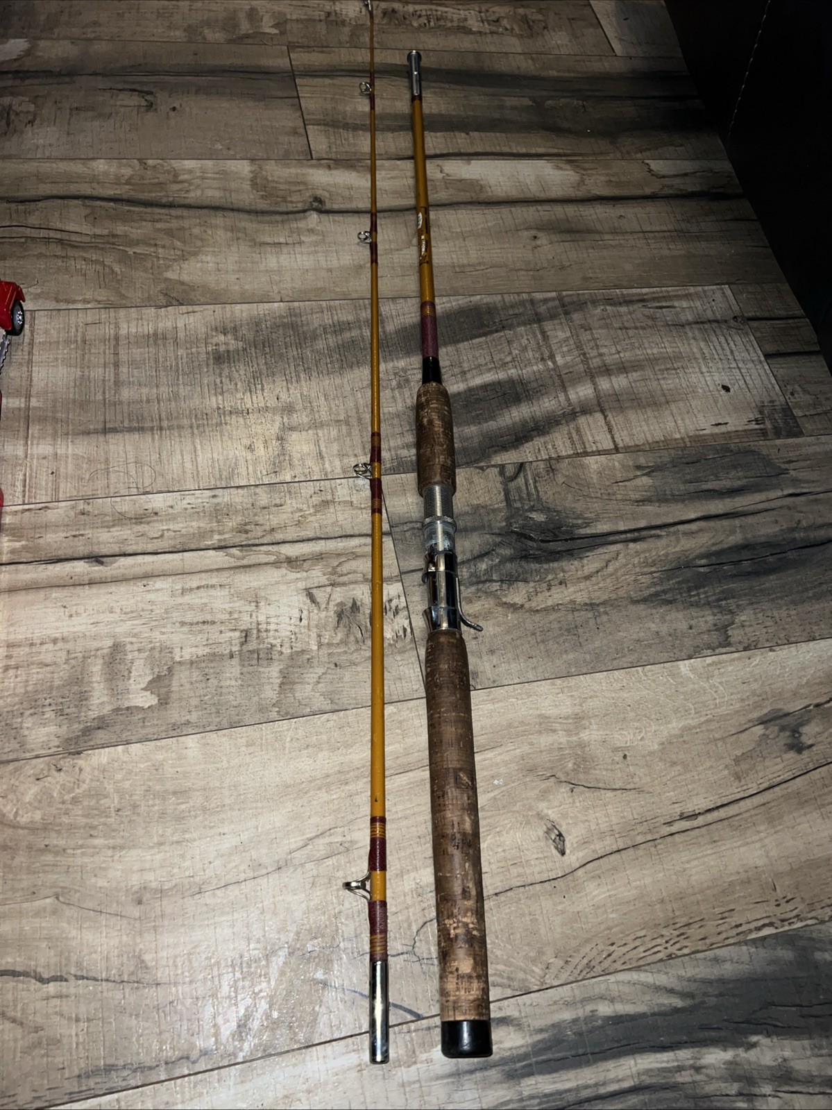 National Fiberglass Company 6’ 6” 2pc Fishing Rod Vintage BaitCasting