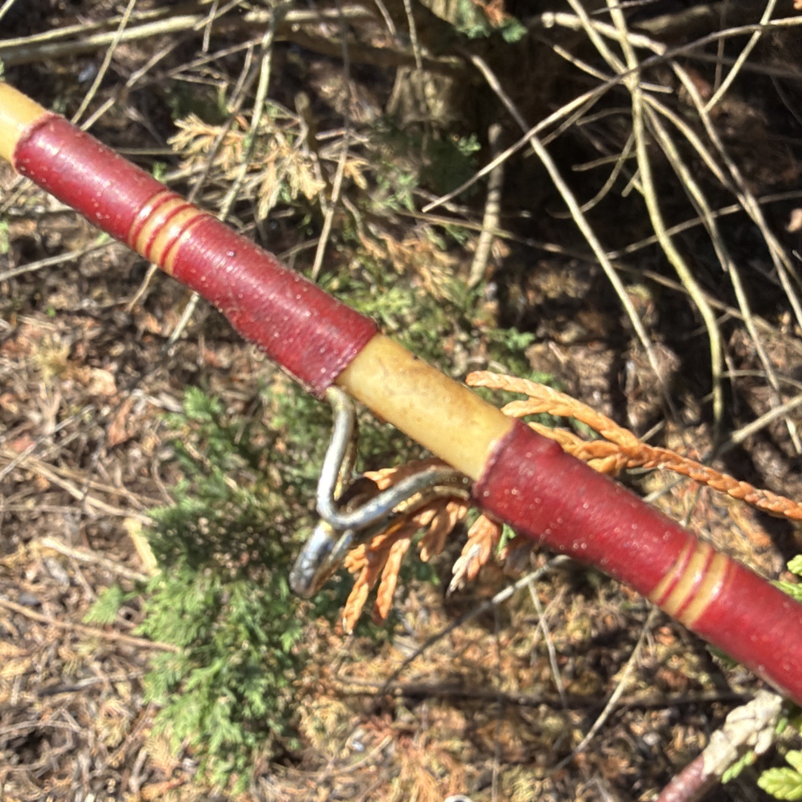 Vintage National Fiberglass TRU 1005S Fishing Rod 62” Wooden Handle USA