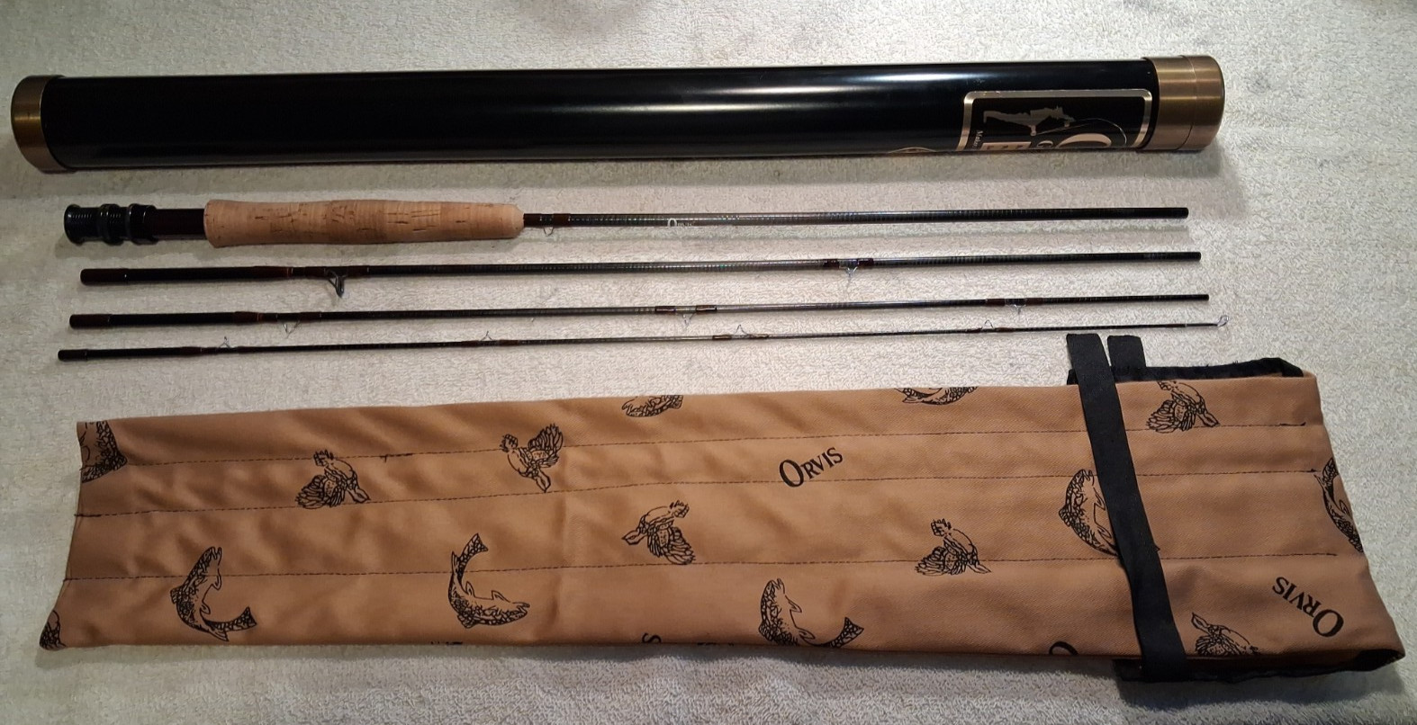 Orvis Fly Rod “All Rounder” Graphite 8′ 4pc 3-1/8 oz. 7 Line,Original Sock,Tube