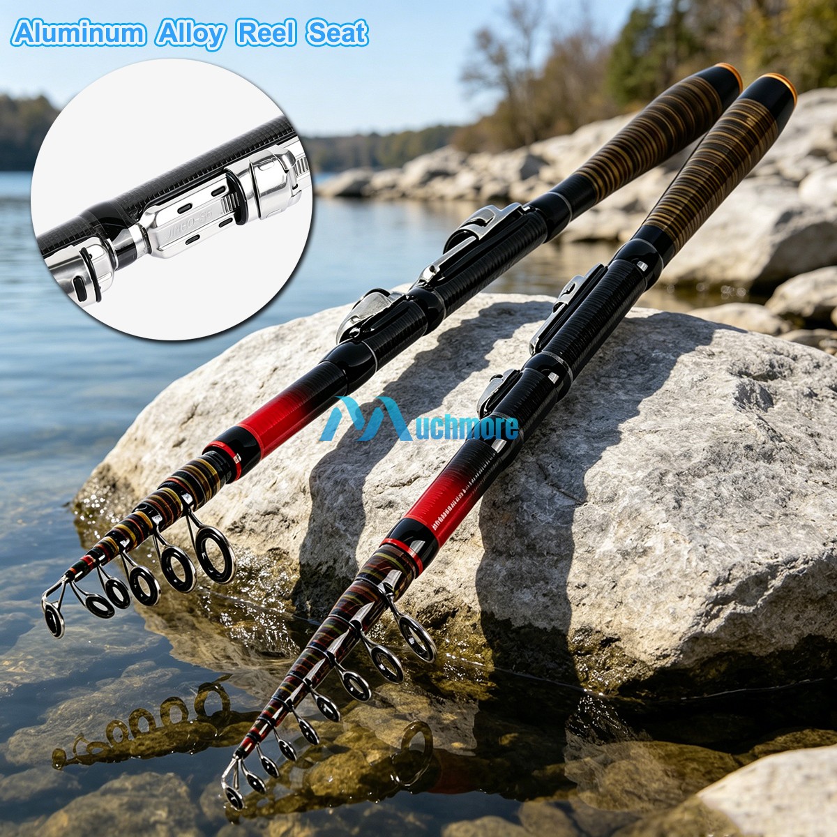 Carbon Fiber Telescopic Fishing Pole with Rod Reel Seat Sea Saltwater Freshwater