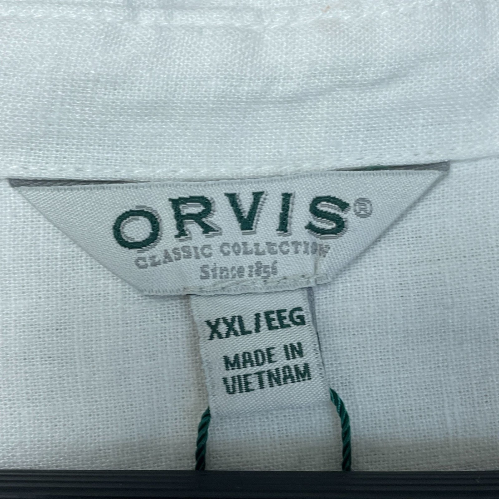 NWT Orvis Women’s XXL White Linen Rayon Button-Down Shirt Short Sleeve i2121