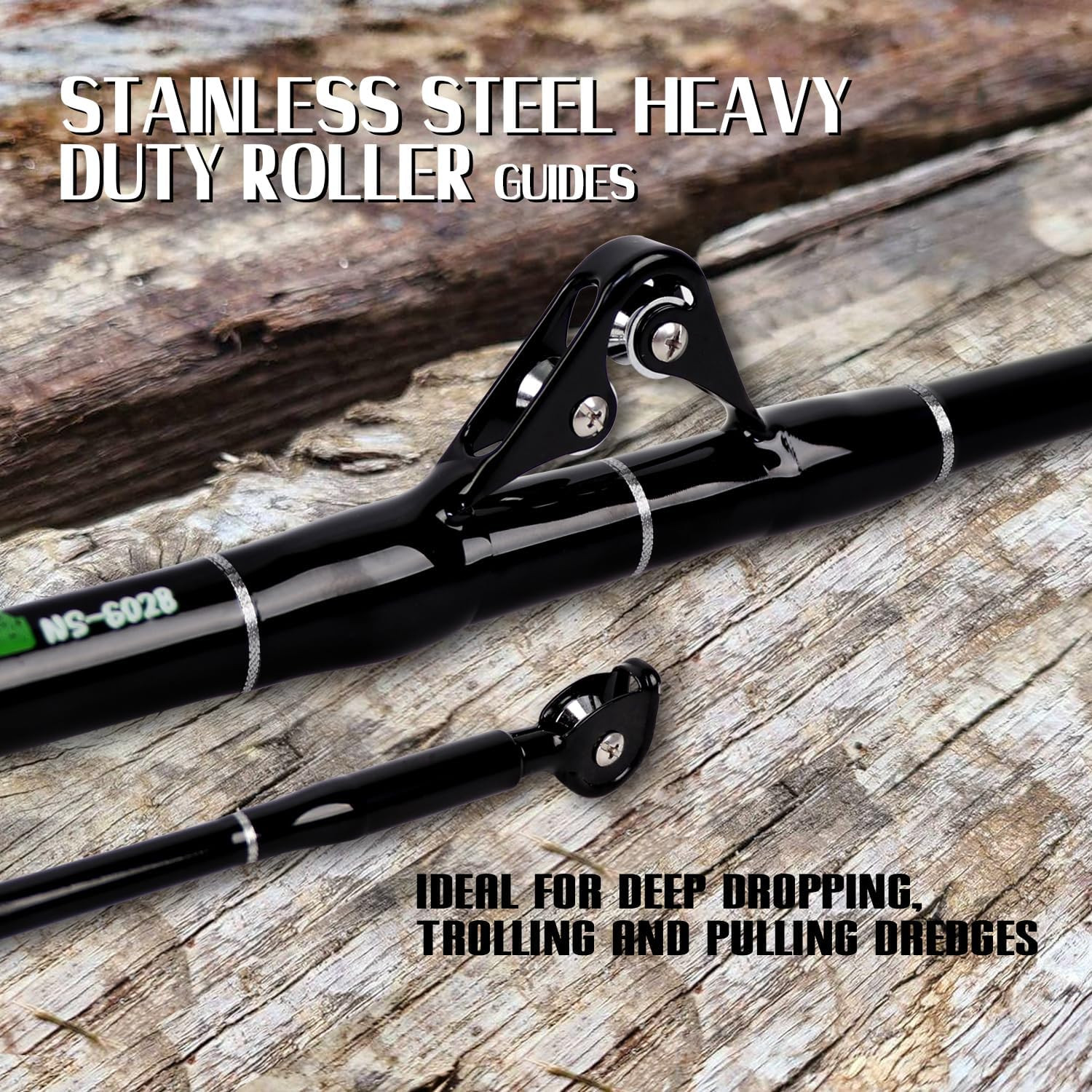 Saltwater Offshore Fishing Rod 2 Piece Portable Deep Sea Trolling Rod Convention