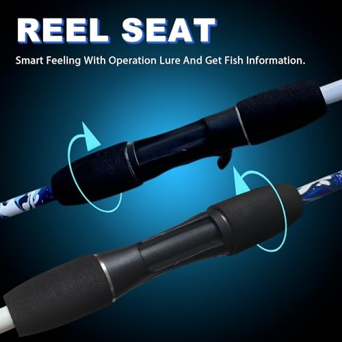 6’6″ Fiberglass Casting Rod, 2-Piece Skull Design, Durable & Sensitive with