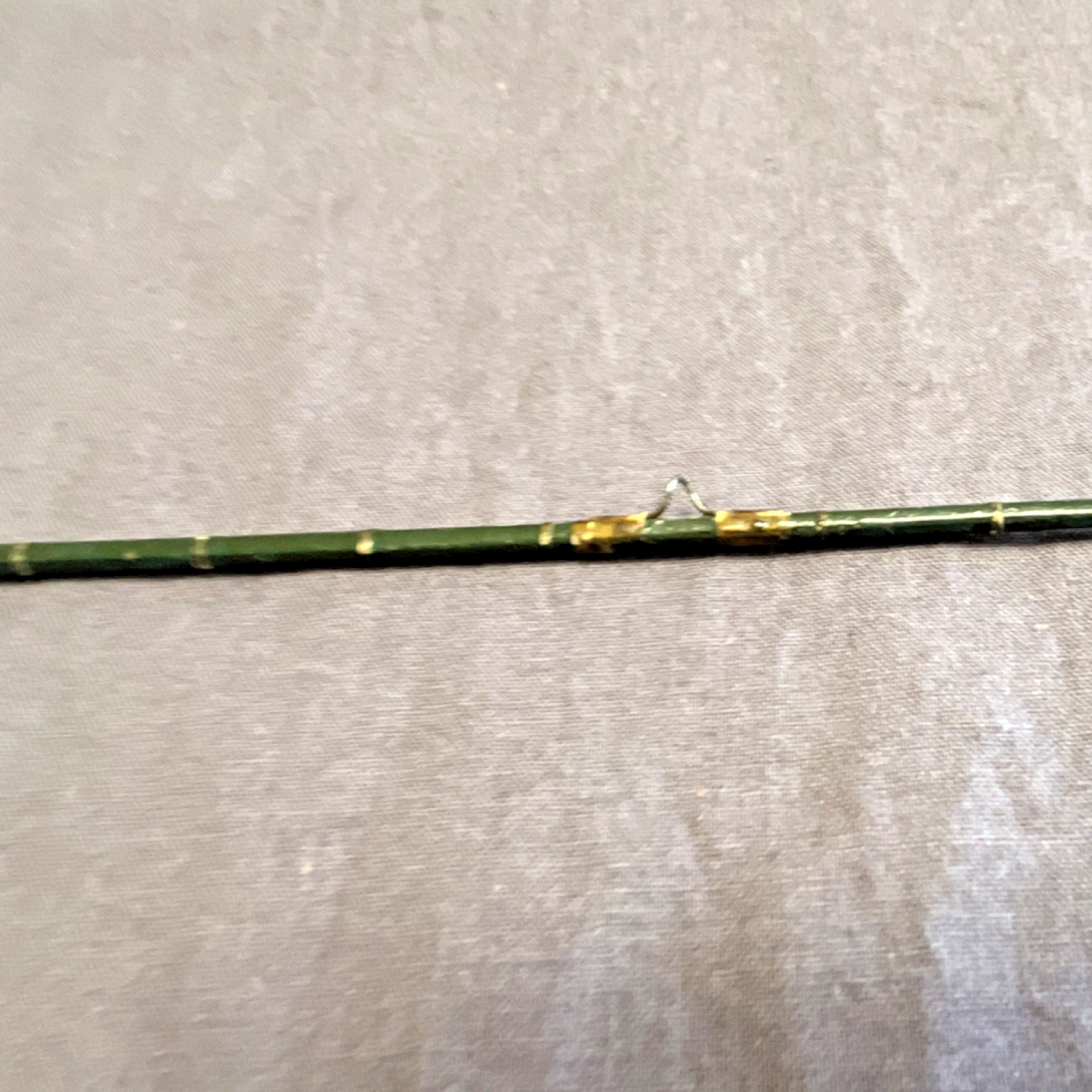 Green Fly Fishing Rod 9.5 ft 3pc Cork Handle Metal Ferrules Vintage