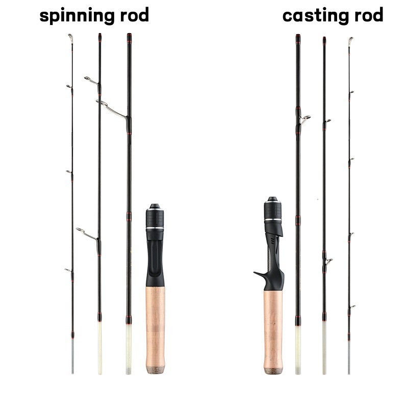 Fishing Rod Ultra Light Travel Spinning/Casting Rods Carbon Fiber Pole 4 Section