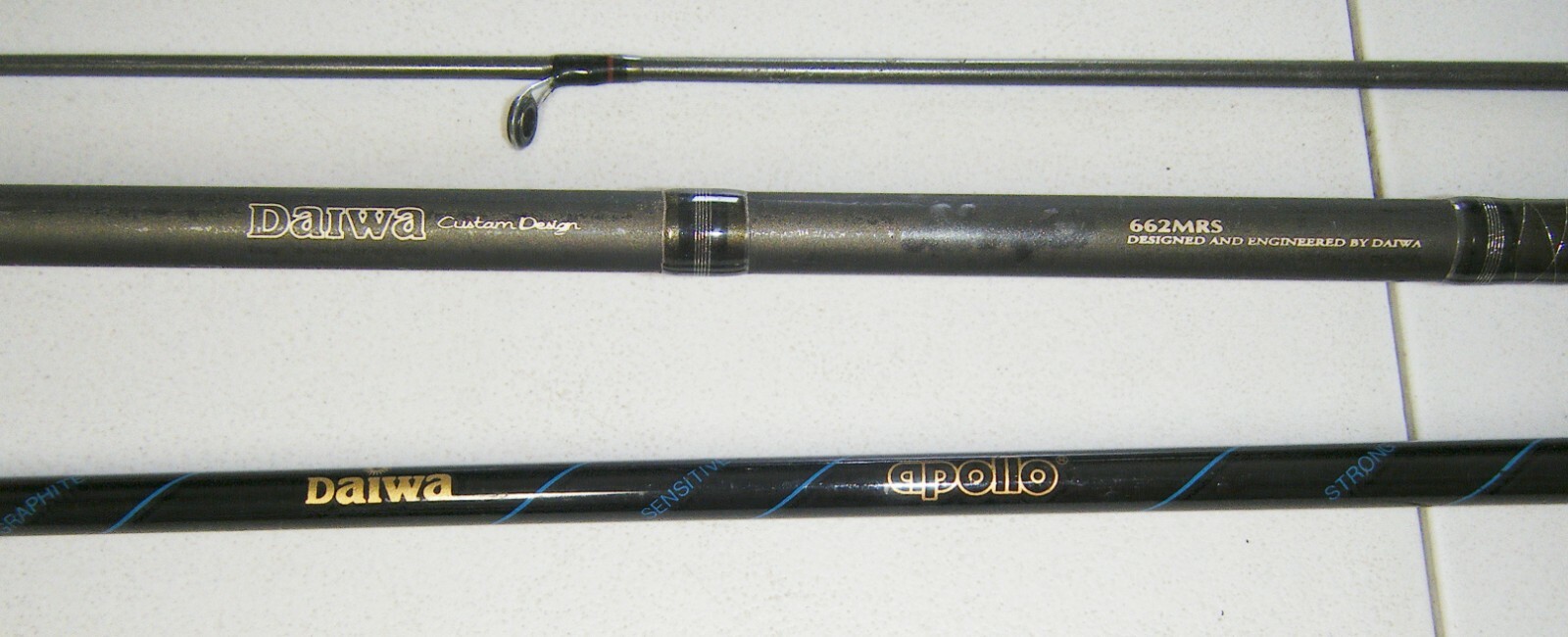 2 Daiwa Fishing Rods 1 Apollo 1-Piece Casting – 1 Custom Design 2-Piece Spinning