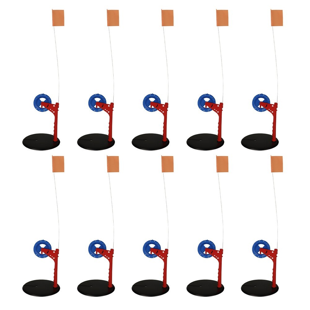 Winter Ice Fishing Flags 10pcs Set with Automatic Locking and Storage Bag