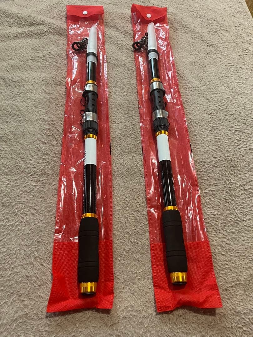 Unused Pack Rod Set of 2 MS-360 Graphite Casting Rods Black & Gold