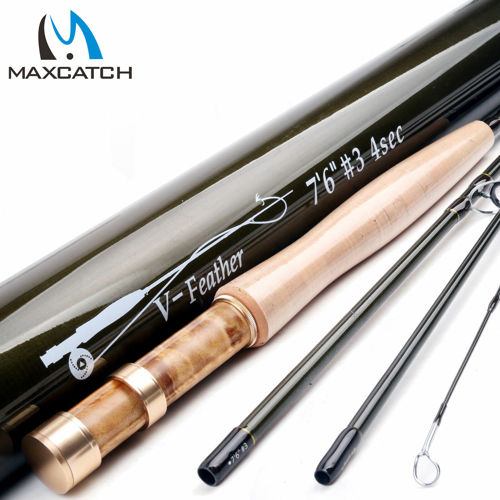 Maxcatch 1/2/3wt Fly Fishing Rod 6’/6’6″/7’6″ Graphite IM10 Medium Fast Action