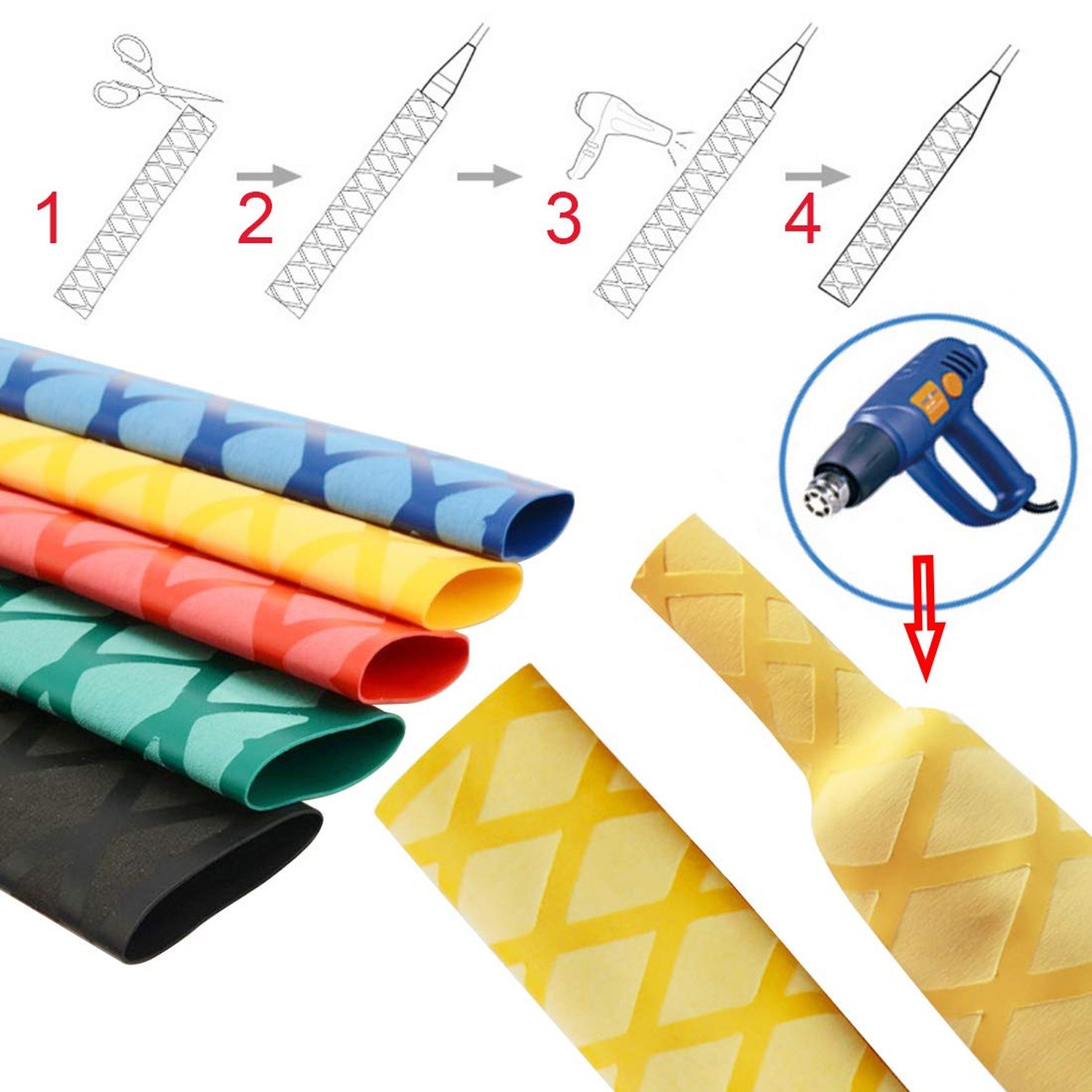 Heat Shrink Sleeve Wrap Tubing X-Tube Wrap Tubing for Fishing Rod Handle Cork…