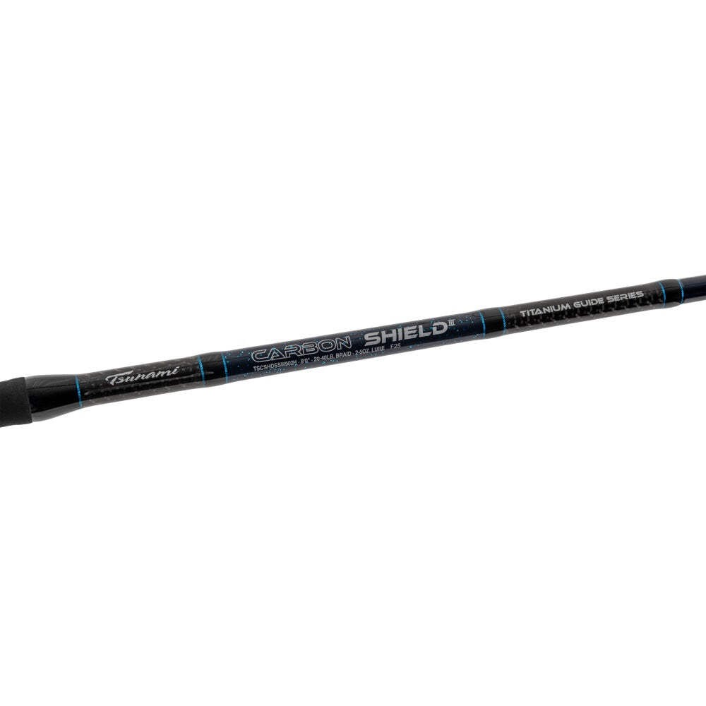 Tsunami Carbon Shield III 10’0″ MH 2 Pc Spinning Surf Rod – (TSCSHDSSIII1002MH)