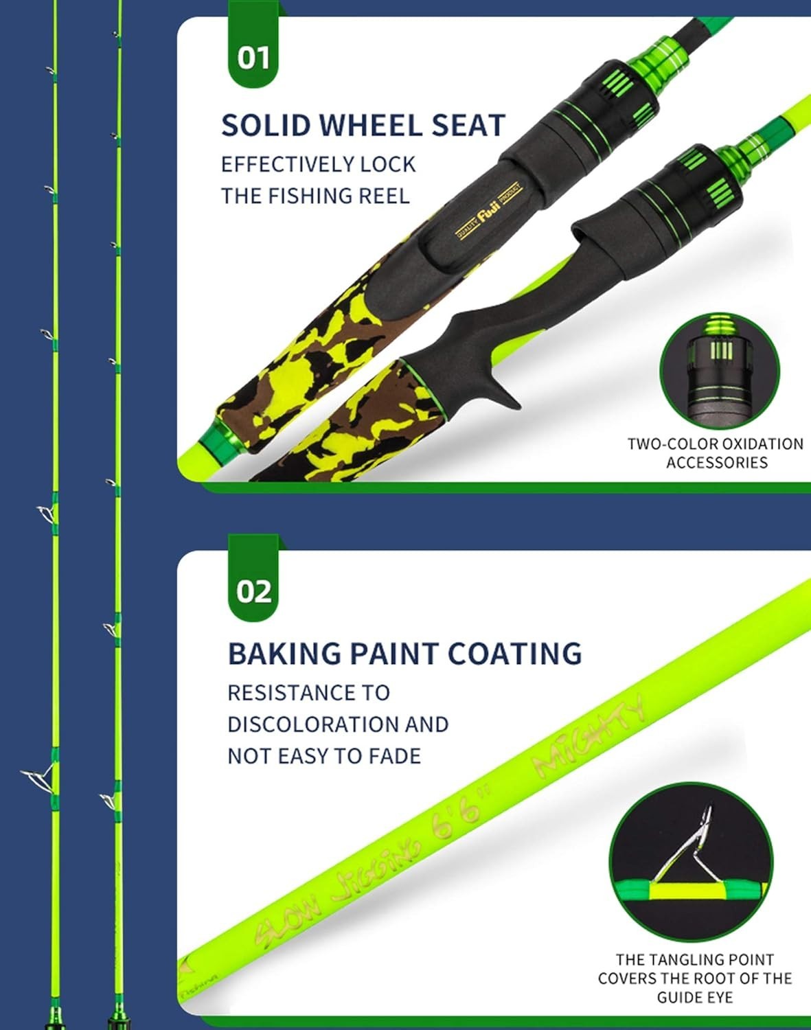 Advanced Solid Nano Tech 6.6′ Jigging Rod for Saltwater Fishing Enthusiasts