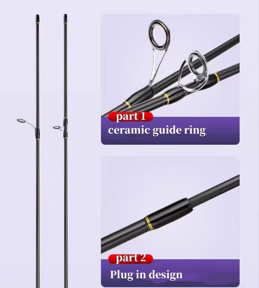 Lure Trout Fishing Rod Carbon Fiber Spinning/casting Rods Carp Poles 2 Sections